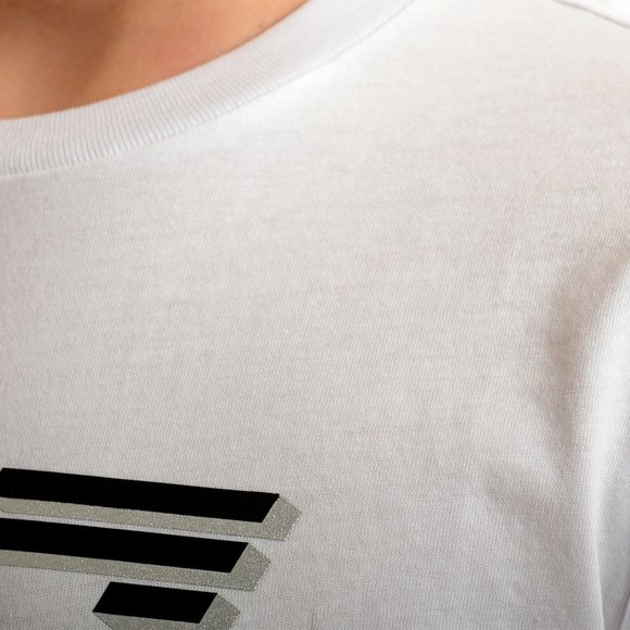 Emporio Armani EA7 Boys White Short Sleeve Logo Print Crewneck T-Shirt - Picture 4 of 7